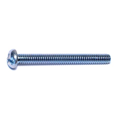 Midwest Fastener 1/4"-20 x 2-1/2 in Combination Phillips/Slotted Round Machine Screw, Zinc Plated Steel, 100 PK 07688